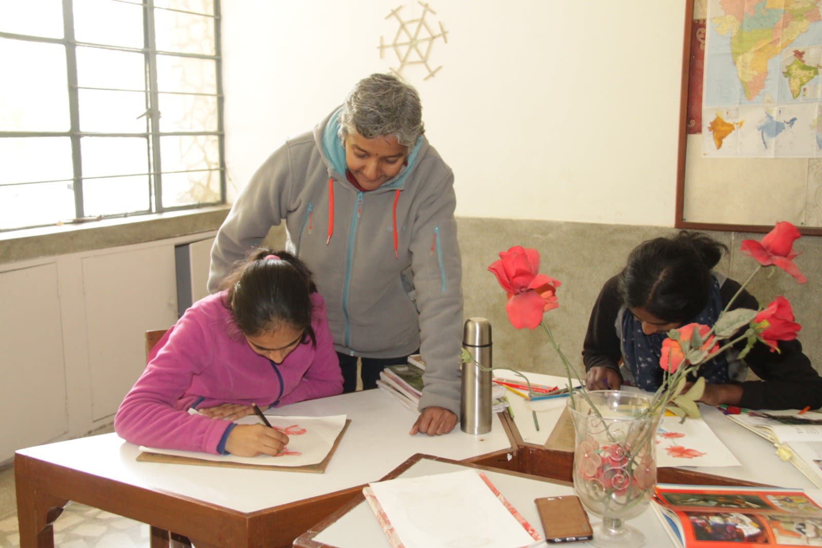 Student learning in classroom