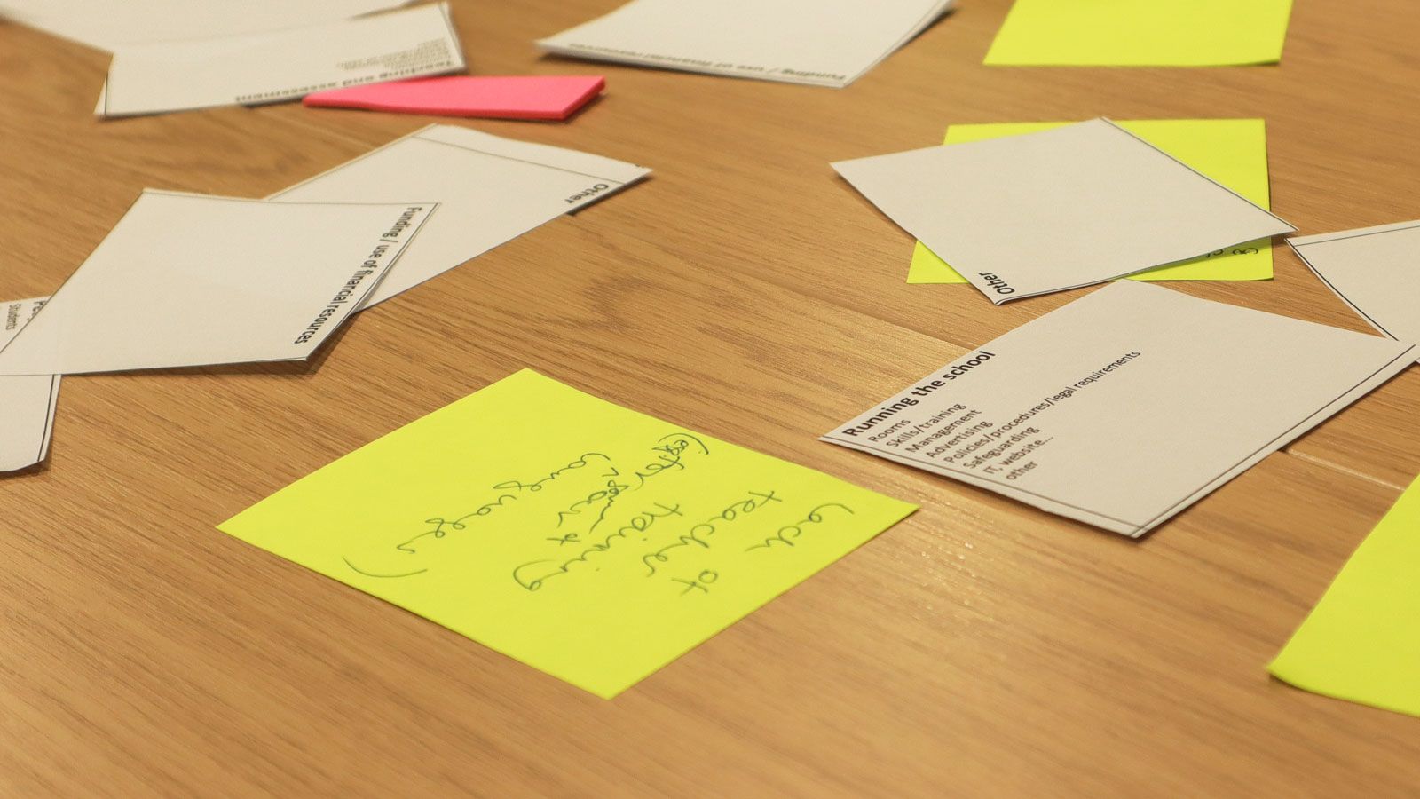 Shot of notes from workshop