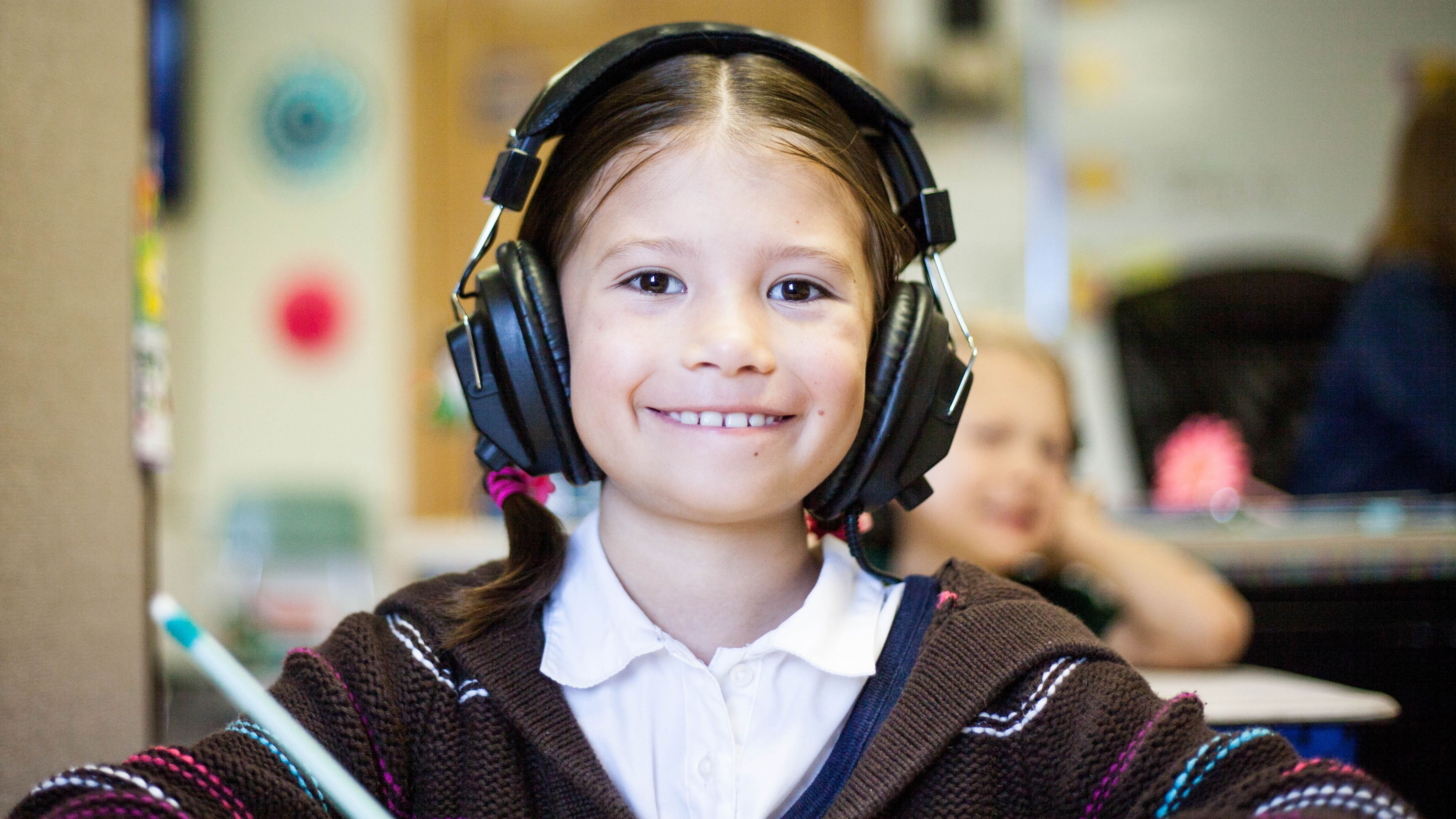 Student in language lab