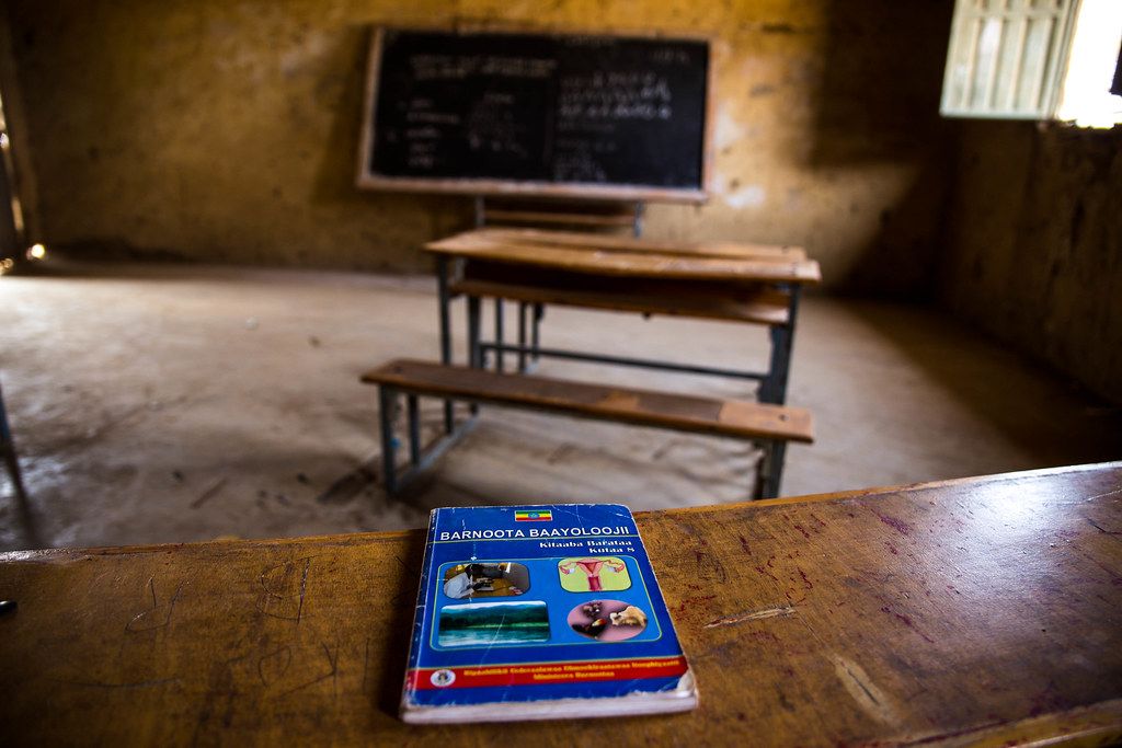 An empty classroom in Haro Huba school, in Oromia region, central Ethiopia.