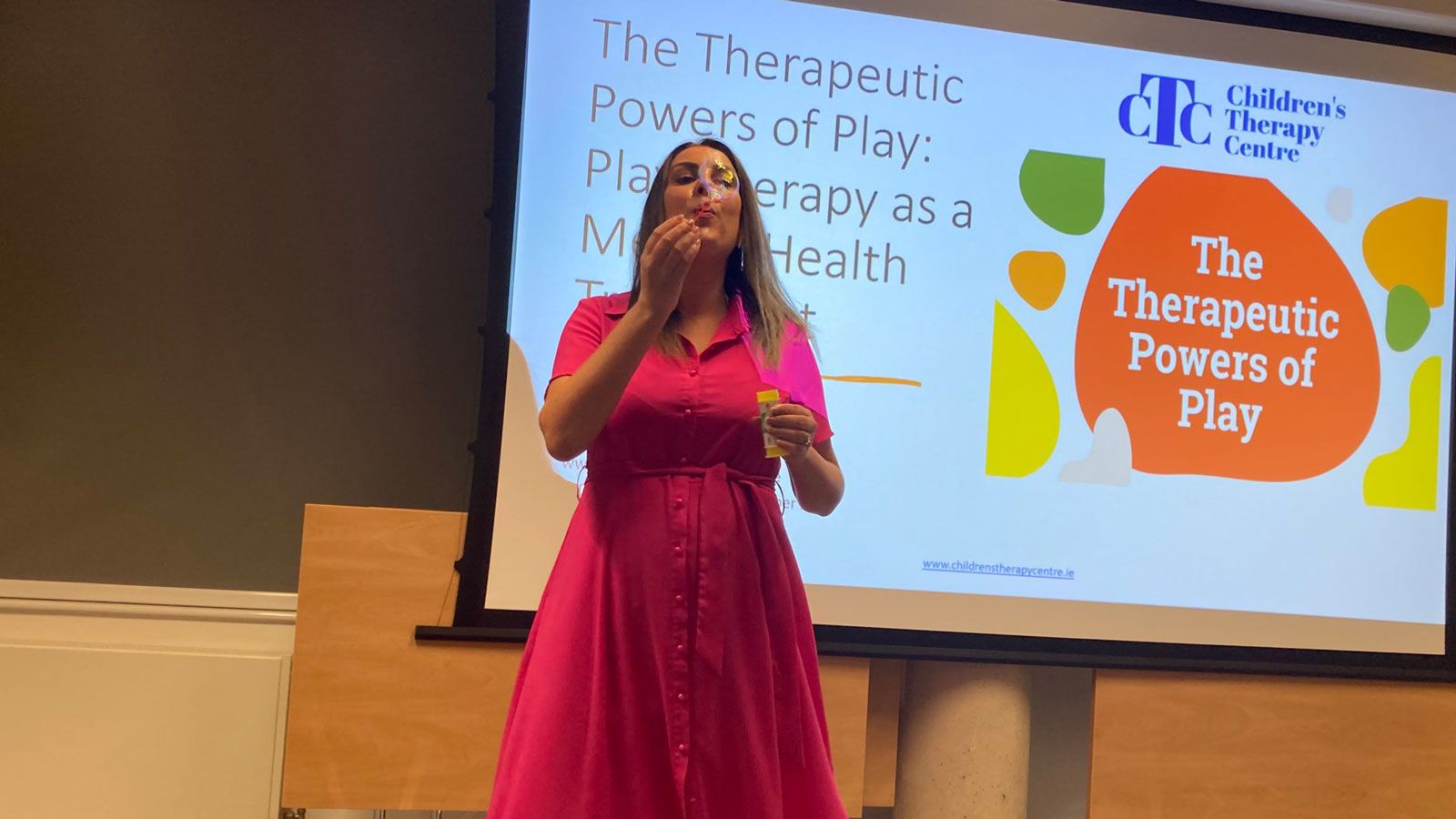Siobhán Prendiville, Course Leader for the MA in Creative Psychotherapy at the Children’s Therapy Centre in Ireland, provided insights into the “therapeutic powers of play”