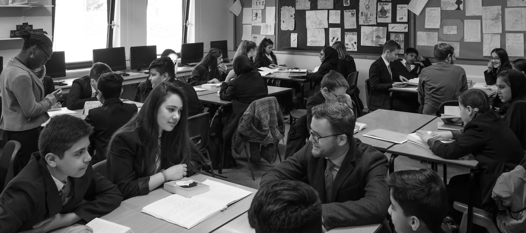 Trainee teachers in a school