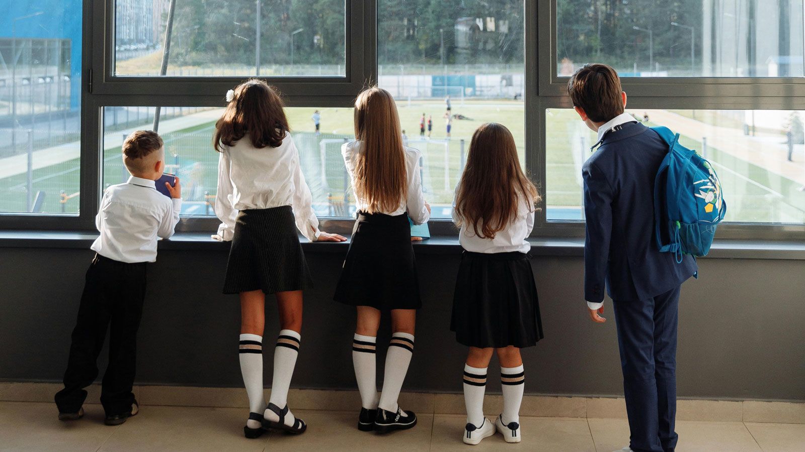 Children in school uniform