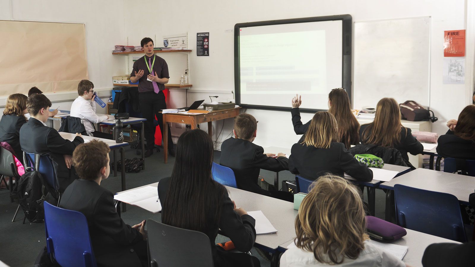 Students and teacher in classroom