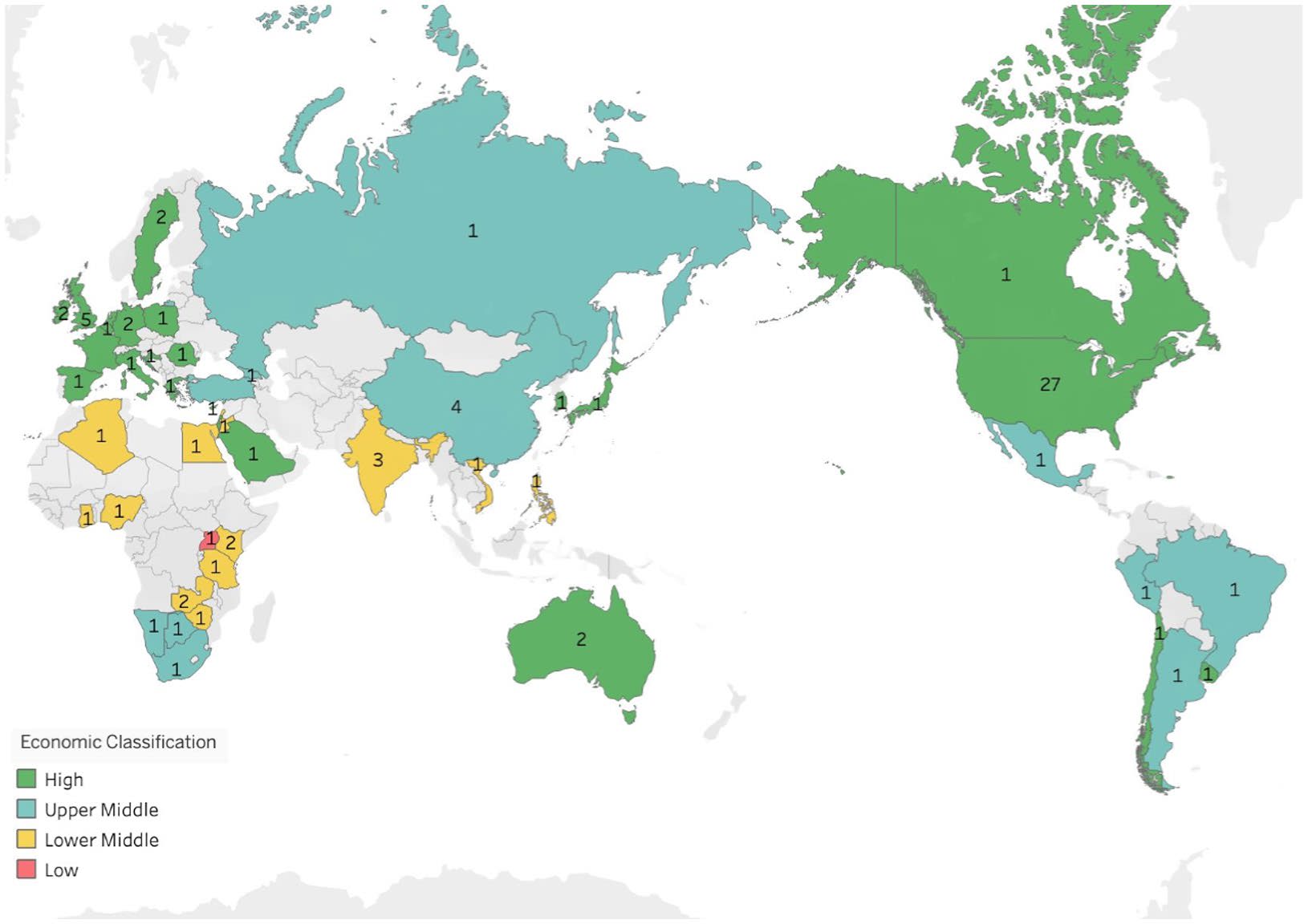 Countries included in the studies surveyed by the review, which examined Emergency Remote Education from January 2010 to December 2020
